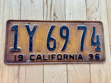 1936 California License Plate