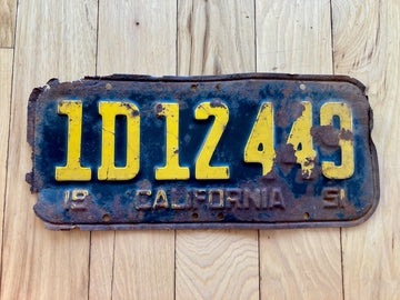 1951 California License Plate