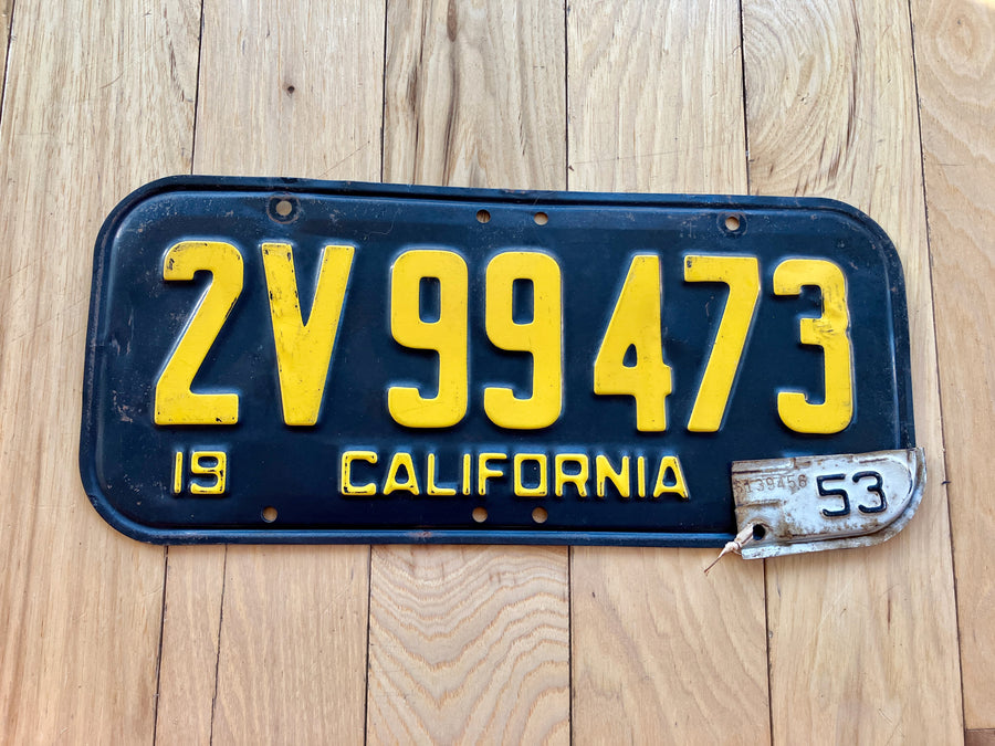 1953 California License Plate