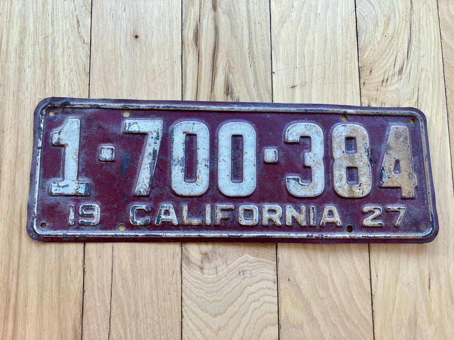 1927 California License Plate