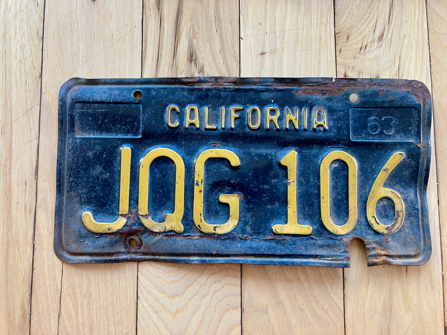 1963 California License Plate