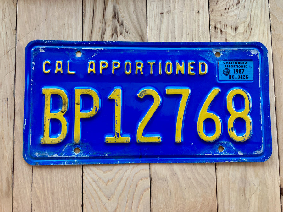1987 California Apportioned License Plate