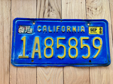 1970s California License Plate W/ 1988 Tab
