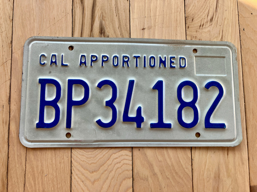Early 2000s California Apportioned License Plate