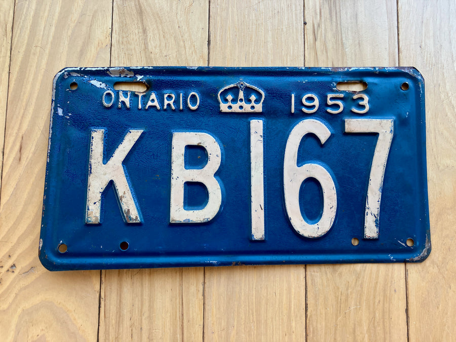 1953 Ontario License Plate