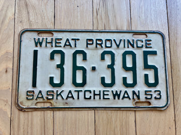 1953 Saskatchewan License Plate