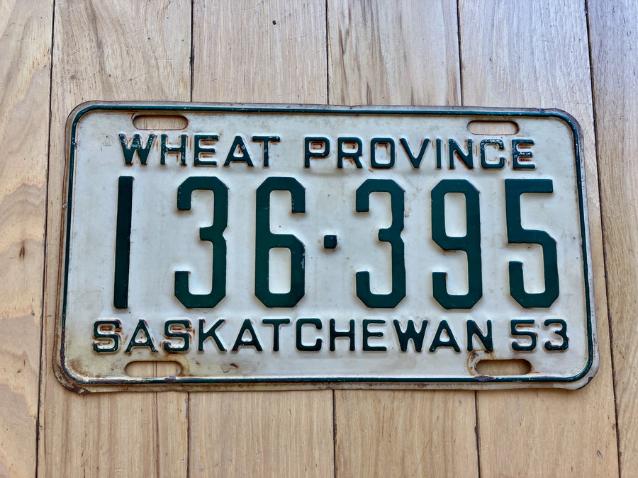 1953 Saskatchewan License Plate