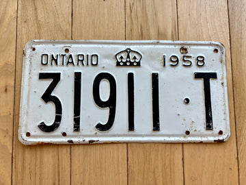 1958 Ontario License Plate