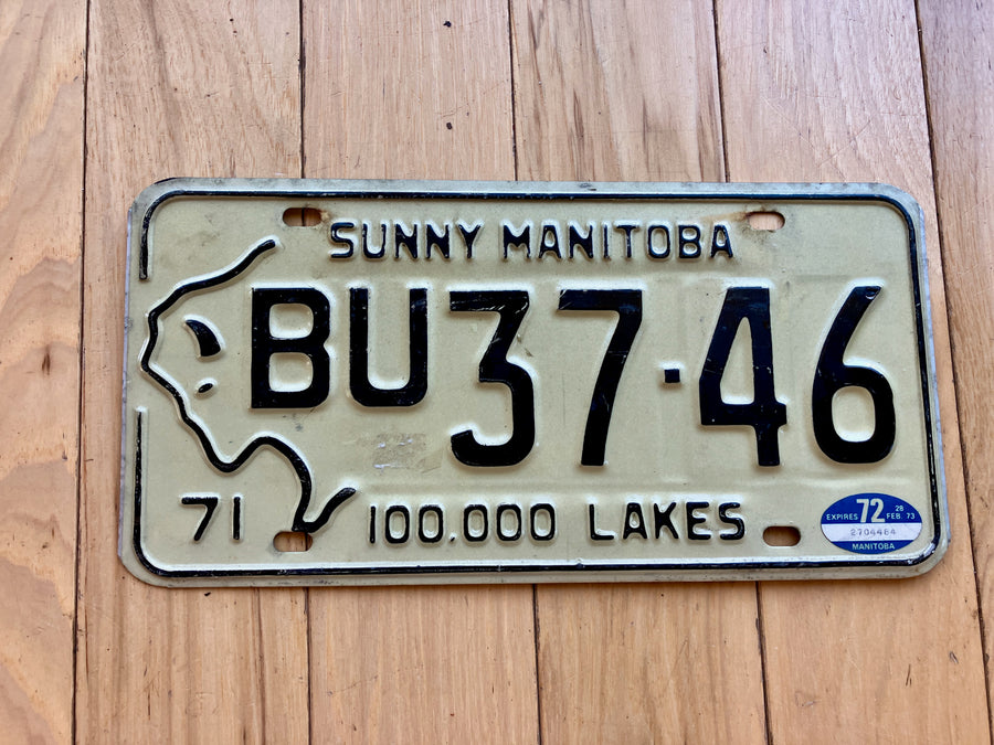 1971 Manitoba License Plate W/ 1972 Tab