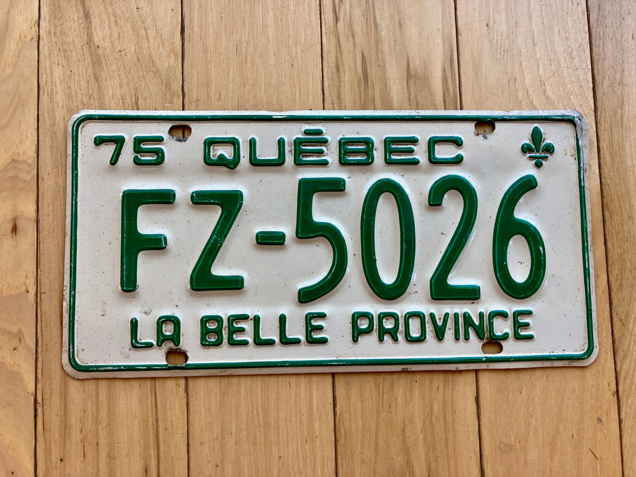 1975 Quebec License Plate