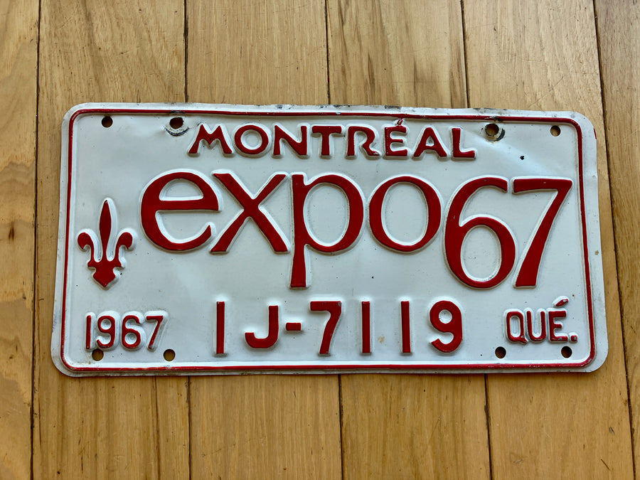1967 Quebec License Plate