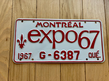 1967 Quebec License Plate