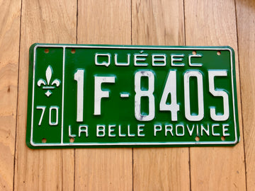 1970 Quebec License Plate