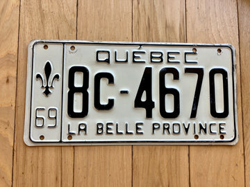 1969 Quebec License Plate