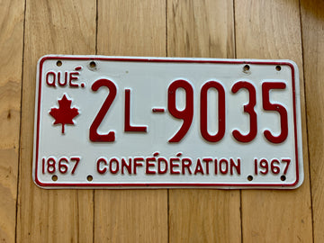 1967 Quebec License Plate