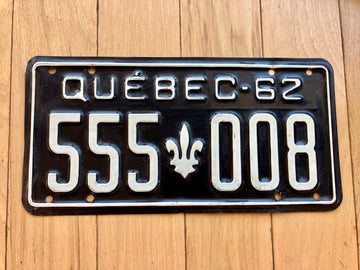 1962 Quebec License Plate