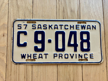 1957 Saskatchewan License Plate