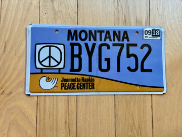 Montana Jeannette Rankin Peace Center License Plate