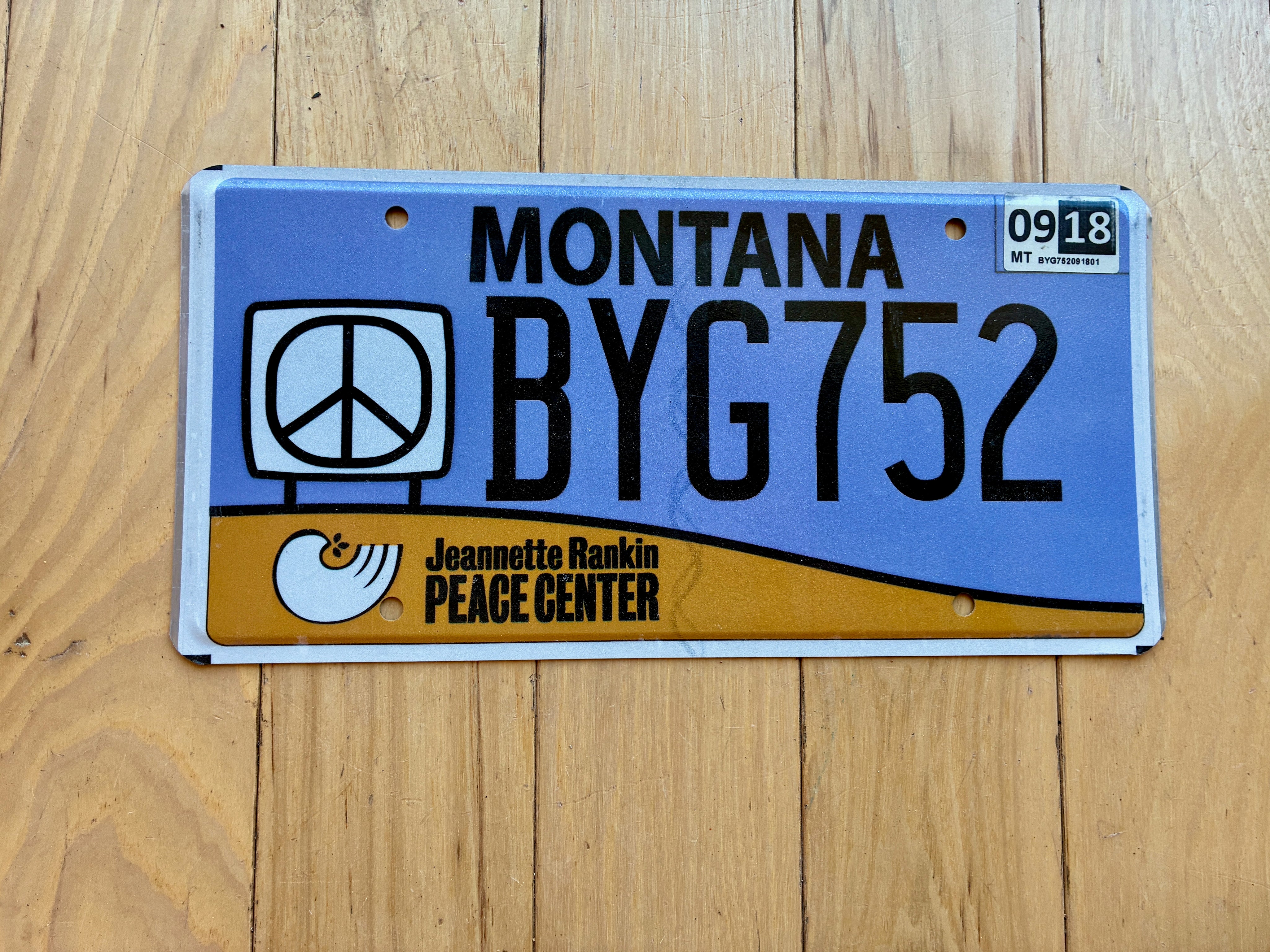 Montana Jeannette Rankin Peace Center License Plate – RusticPlates