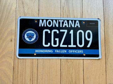 Montana Honoring Fallen Officers License Plate