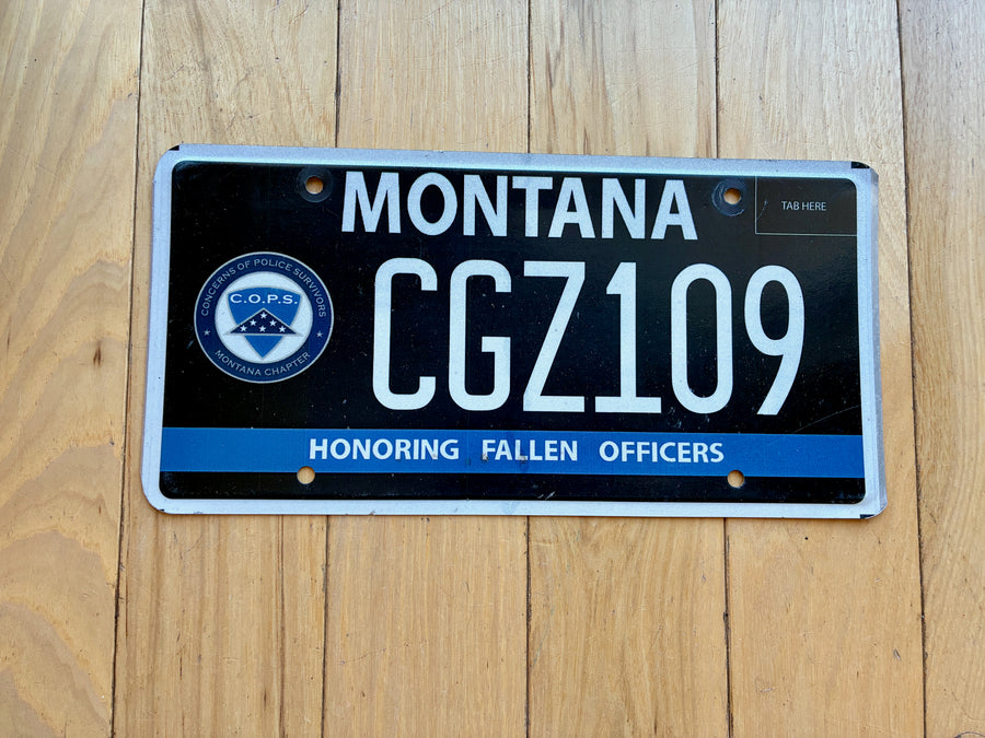 Montana Honoring Fallen Officers License Plate