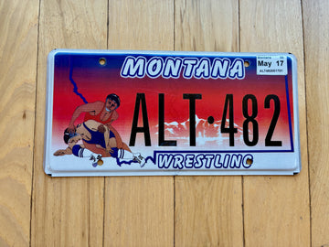 Montana Wrestling License Plate