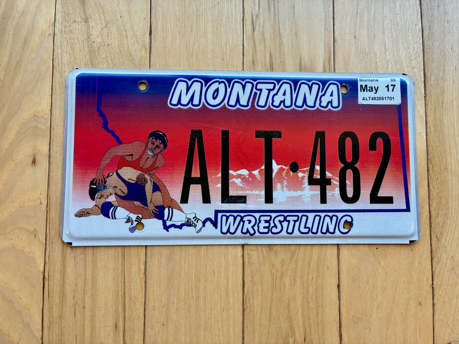 Montana Wrestling License Plate