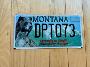 Montana Grizzly & Wolf License Plate