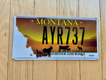 Montana Livestock Loss Board License Plate