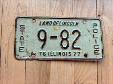 1977 Illinois State Police License Plate