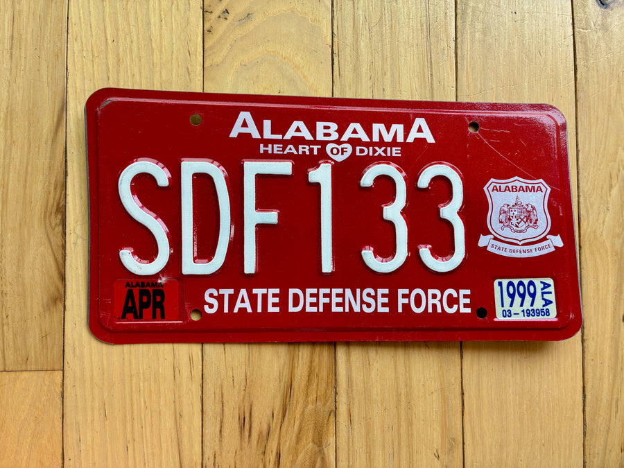 Alabama State Defense Force License Plate