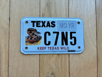 Keep Texas Wild Rattlesnake Motorcycle License Plate