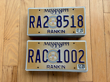 50 Mississippi License Plates in Fair to Good Condition
