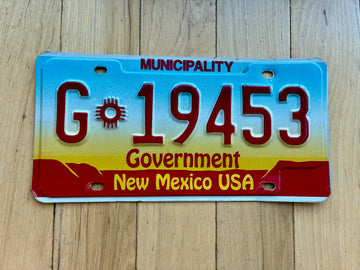 New Mexico Municipality Government License Plate