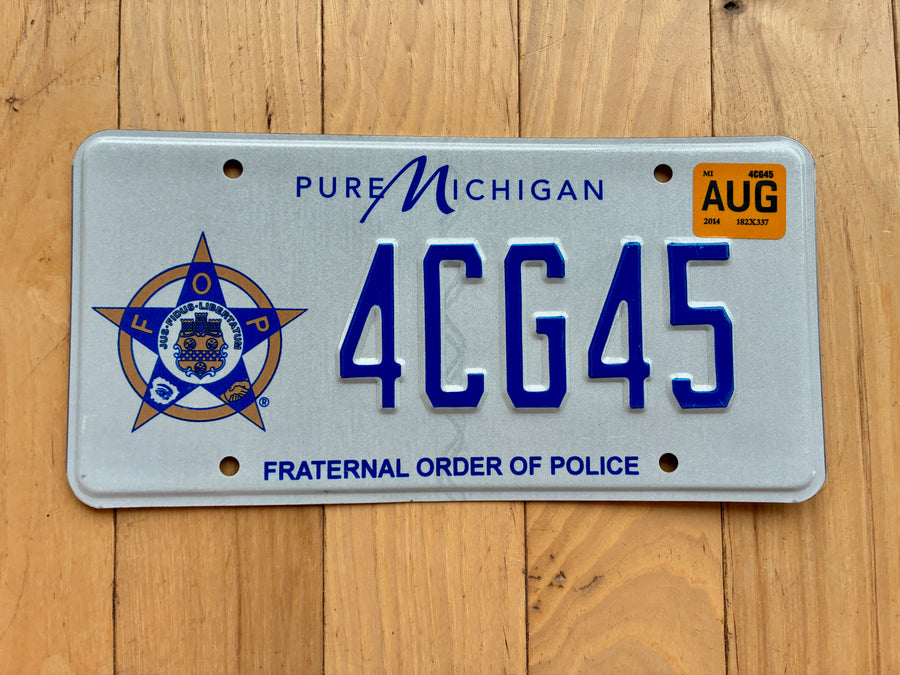 2014 Michigan Fraternal Order of Police License Plate