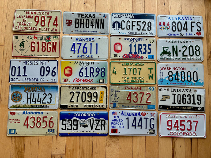 Set of 20 Specialty/ Older License Plates