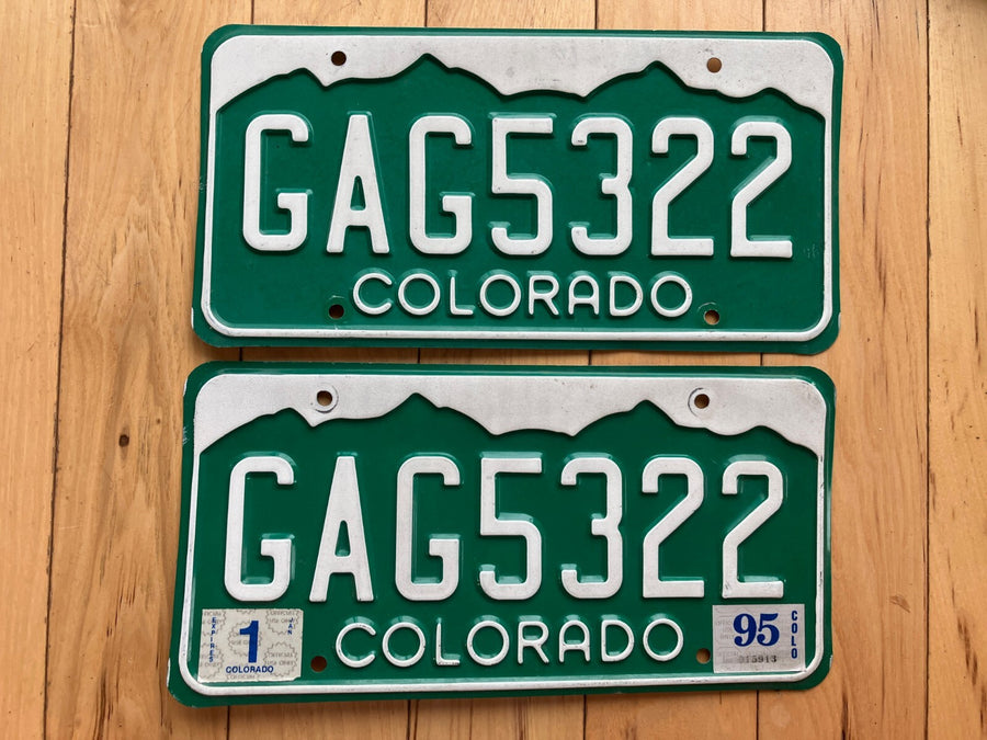 Pair of 1995 Colorado License Plates - GAG 5322