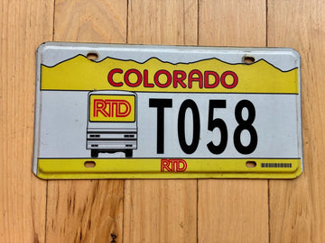 1998 Colorado Metro Denver Bus License Plate