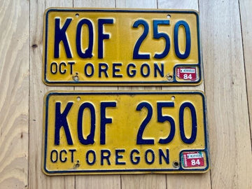 Pair of 1984 Oregon License Plates