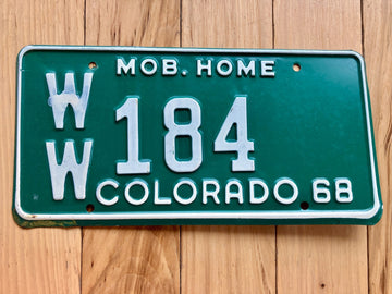 1968 Colorado Mobile Home license plate