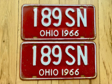 Pair of 1966 Ohio License Plates