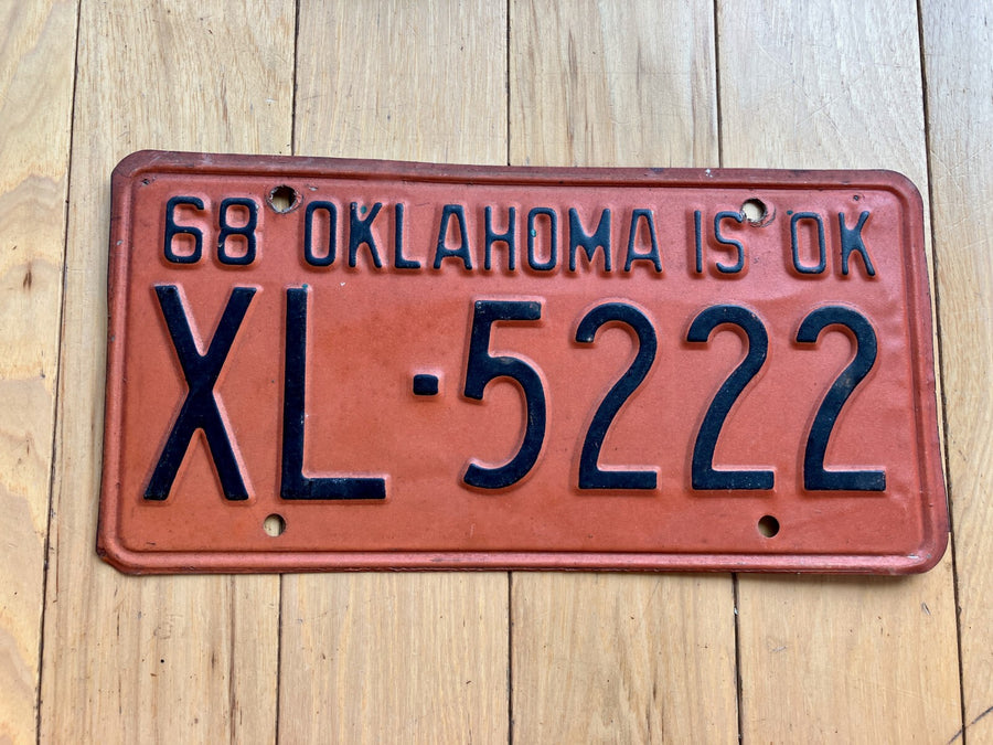 1968 Oklahoma License Plate