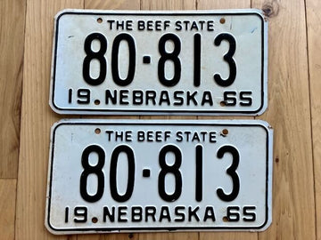 Pair of 1965 Nebraska License Plates