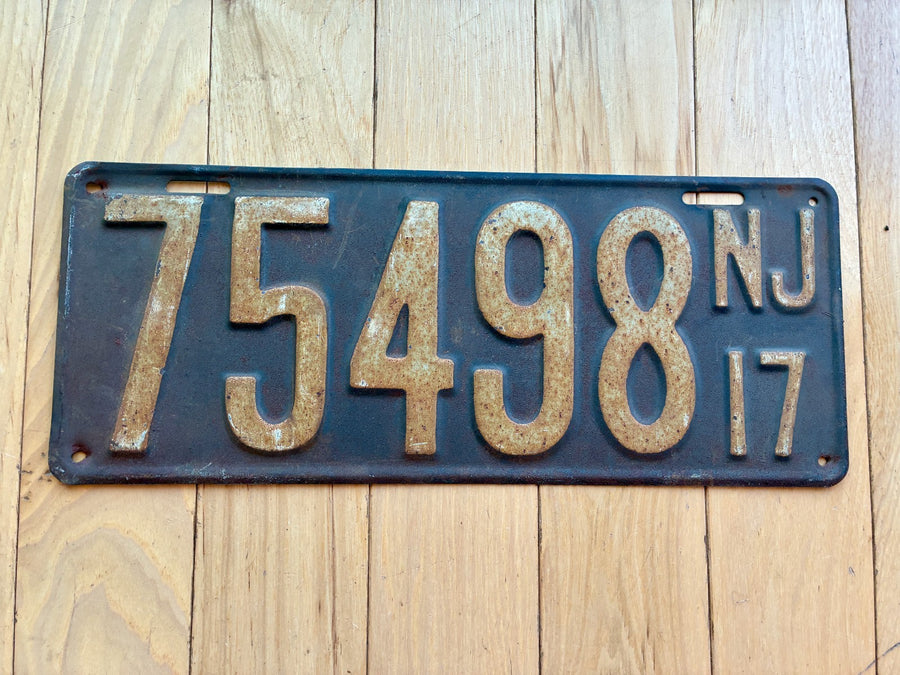 1917 New Jersey License Plate