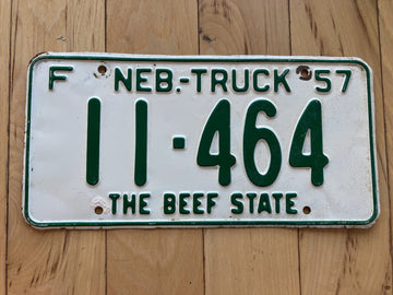 1957 Nebraska Farm Truck License Plate
