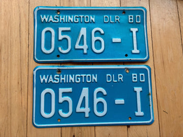 1980 Pair of Washington State Dealer License Plates
