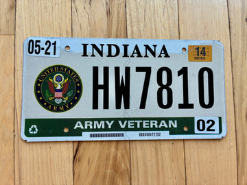 2014 Indiana Army Veteran License Plate