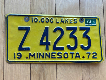 1972 Minnesota License Plate
