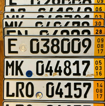 Single Temporary German License Plate