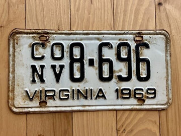 1969 Virginia Convertible License Plate